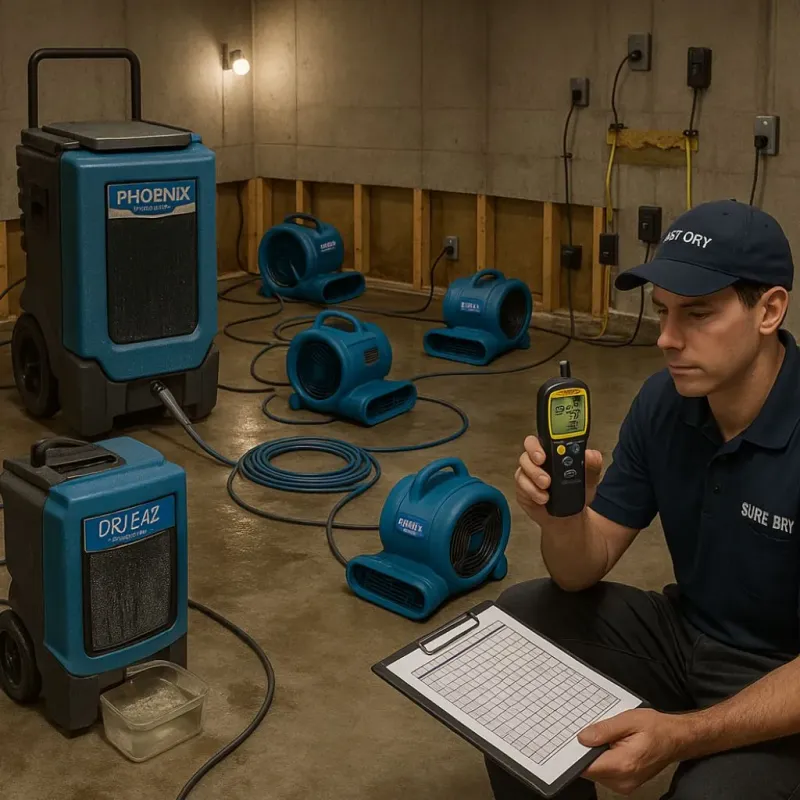 Structural Drying and Dehumidification process in South Apopka, FL
